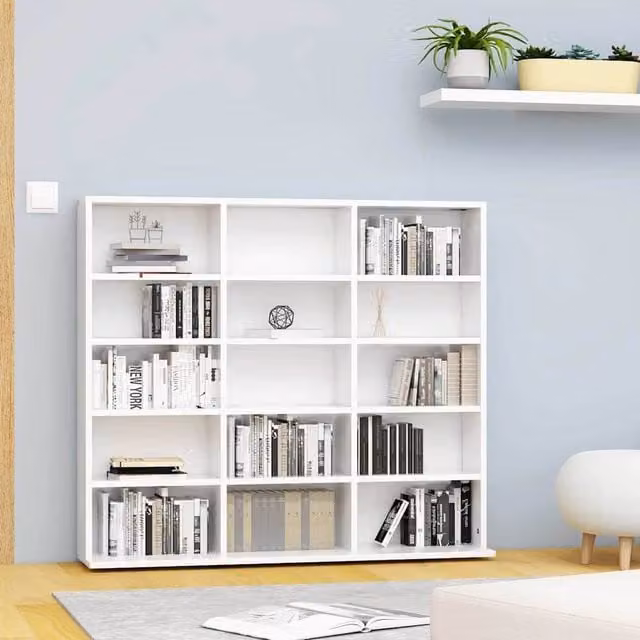Berkfield Home White CD Cabinet in MDF, W/D/H: 102 x 23 x 89.5 cm – 1