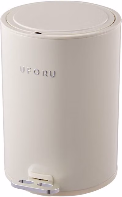 Livingandhome Cream Pedal Bin with Soft-Close Lid and Removable Inner Bucket