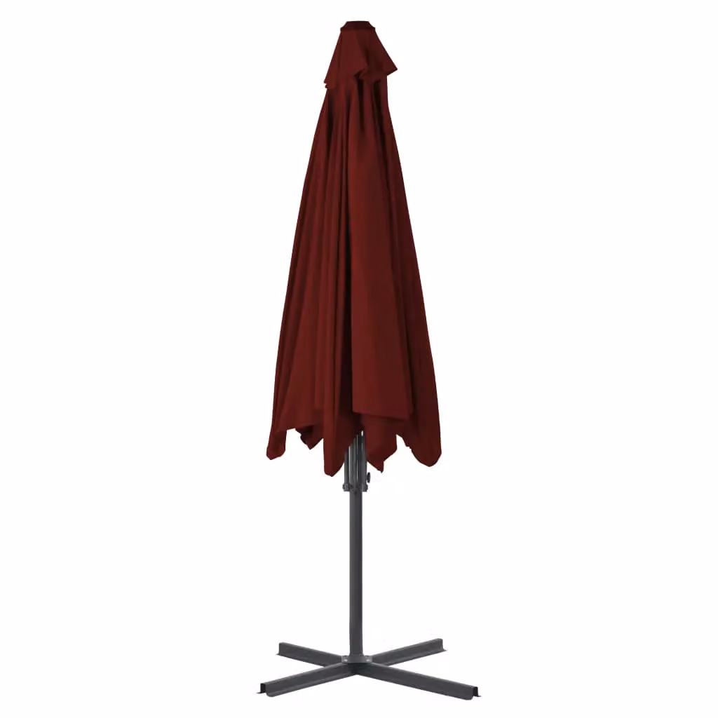 Berkfield Home Cantilever Outdoor Parasol with Steel Pole, Bordeaux Red, W: 300 cm, H: 230 cm – 2