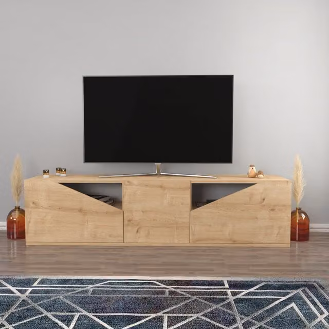 Decorotika Carson Modern Geometric TV Unit in Yellow
