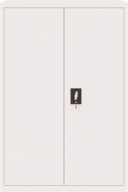 Berkfield Home Durable Steel File Cabinet in White with Adjustable Shelves and Lock, W/D/H: 90 x 40 x 140 cm