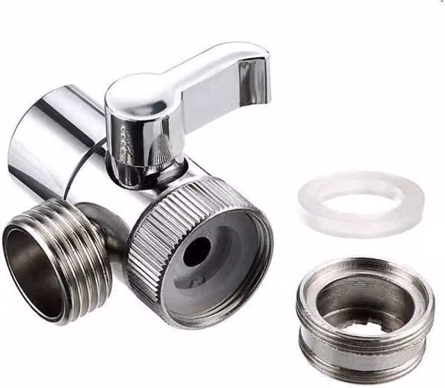 PAWNORA 2-in-1 Polished Silver Brass Bidet Shower Head Diverter