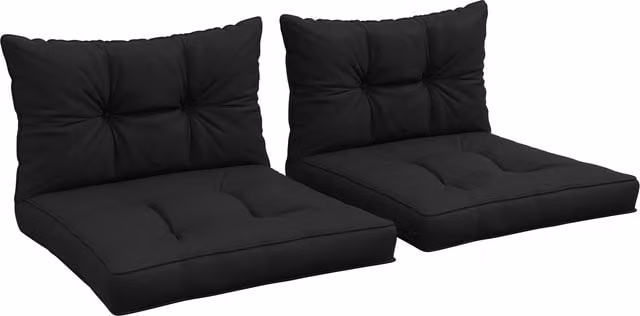 Outsunny Replacement Set of 2 Seat and 2 Back Cushions for Outdoor Furniture, Black