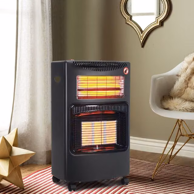 Livingandhome Portable Patio Fast-Heating Gas Heater, Black