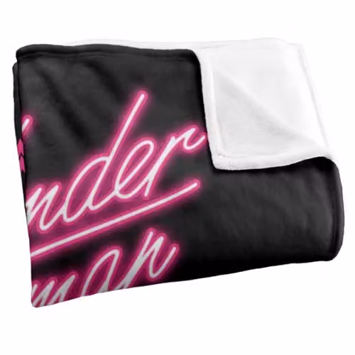 Warner Bros. Wonder Woman Neon Logo Super Soft Fleece Throw Blanket, Multicolour, W: 91.44 cm x L: 147 cm – 2
