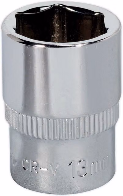 Loops 13mm Forged Steel 1/4 inch Square Drive Socket in Silver Chrome Vanadium