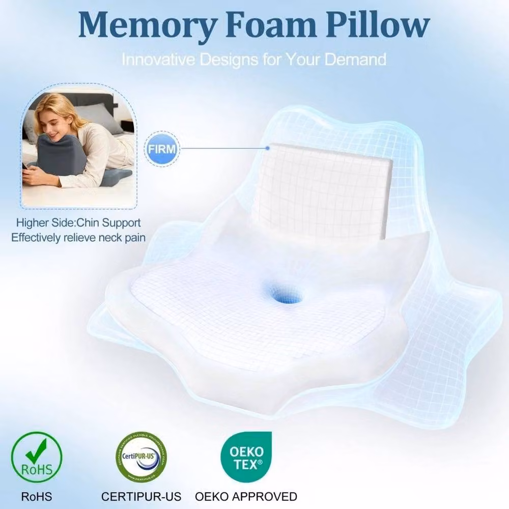 PAWNORA Grey Memory Foam Bed Wedge Pillow for Prone or Stomach Sleeping – 4