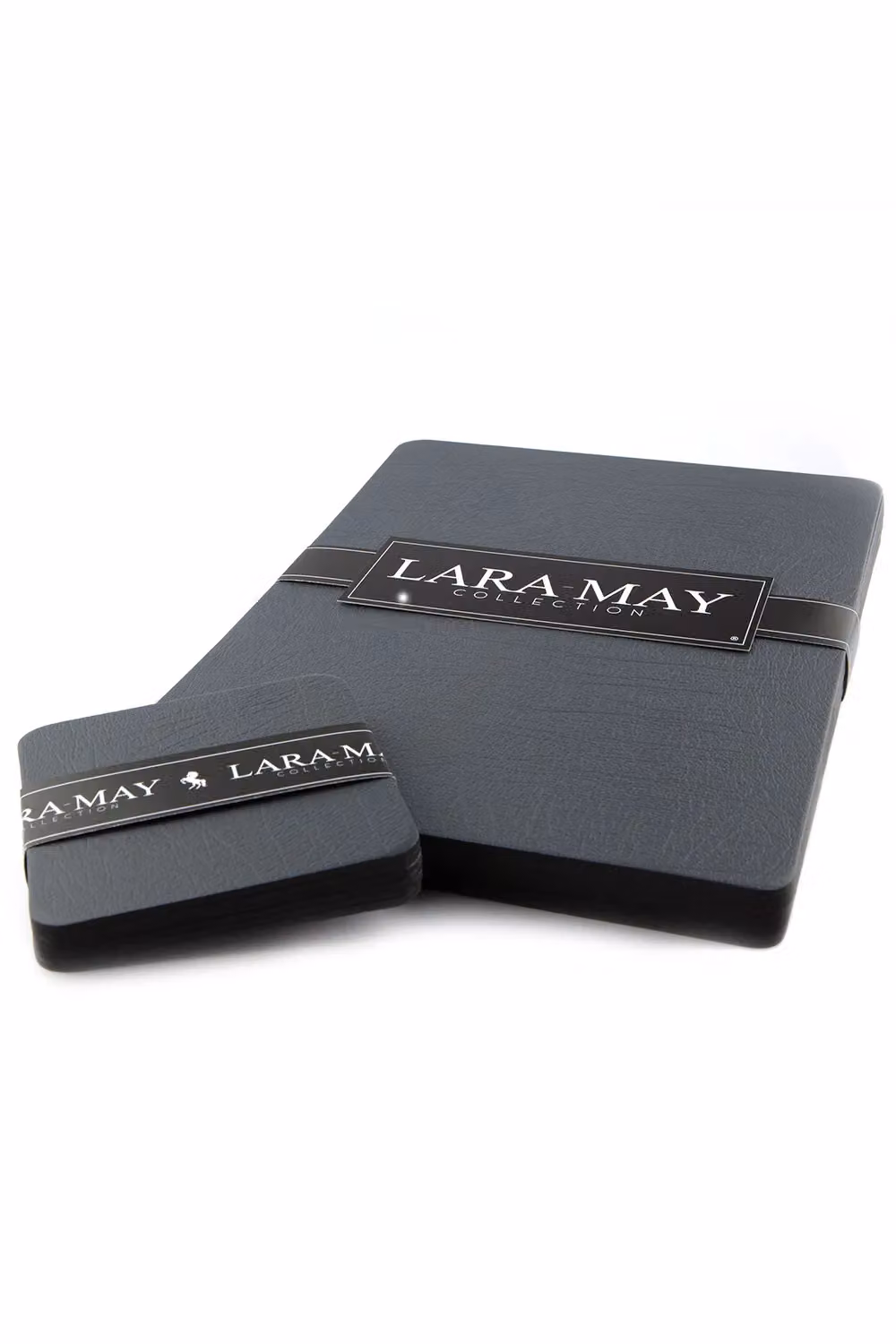 Lara May Set of 8 Slate Grey Reprocessed Leather Placemats and 8 Leather Coasters – 2