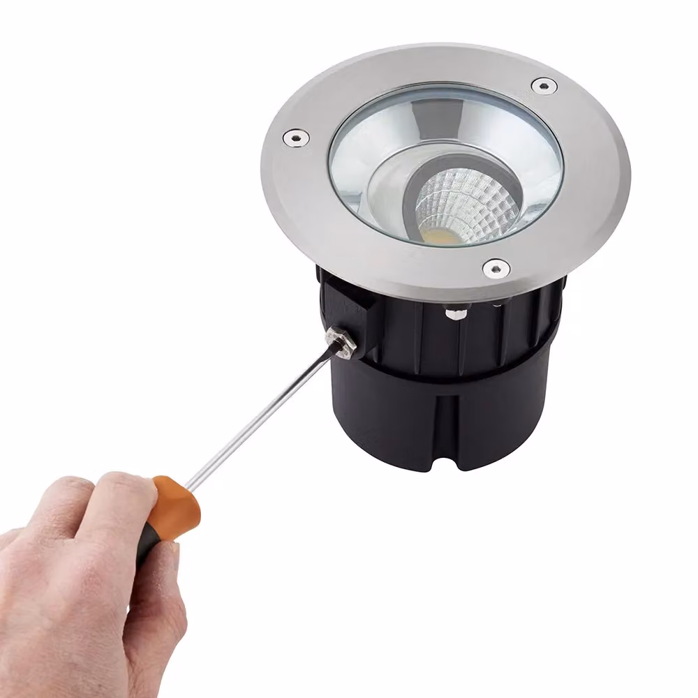 Netlighting Hoxton Outdoor Recessed Ground Light, 10.5W LED, Cool White, Matt Black and Brushed Stainless Steel, IP67 – 2