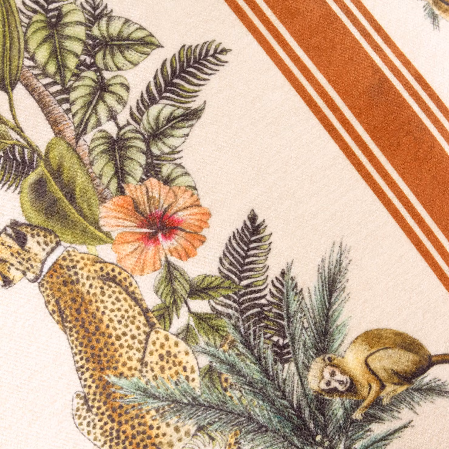 Wylder Tropics Leilani Nikau Siena Floral Chenille Polyester Filled Cushion, Multicolour and Orange, W/D/H: 43 x 43 x 43 cm – 3