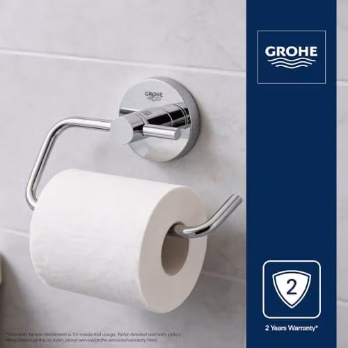 Grohe Essentials Wall Mounted Metal Toilet Paper Holder in Silver – 2