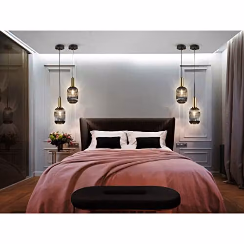 Schuller Norma Globe Pendant Ceiling Light in Black and Brass with Transparent Glass and E27 Socket – 2