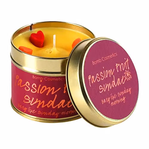 Bomb Cosmetics Passionfruit Sundae Scented Tin Candle, Purple, W: 7.7 cm, D: 7.7 cm, H: 6.7 cm – 1