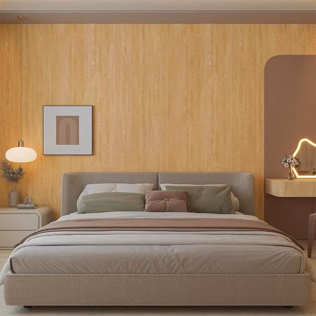 Livingandhome Self Adhesive Wood Effect Vinyl Wallpaper in Yellow