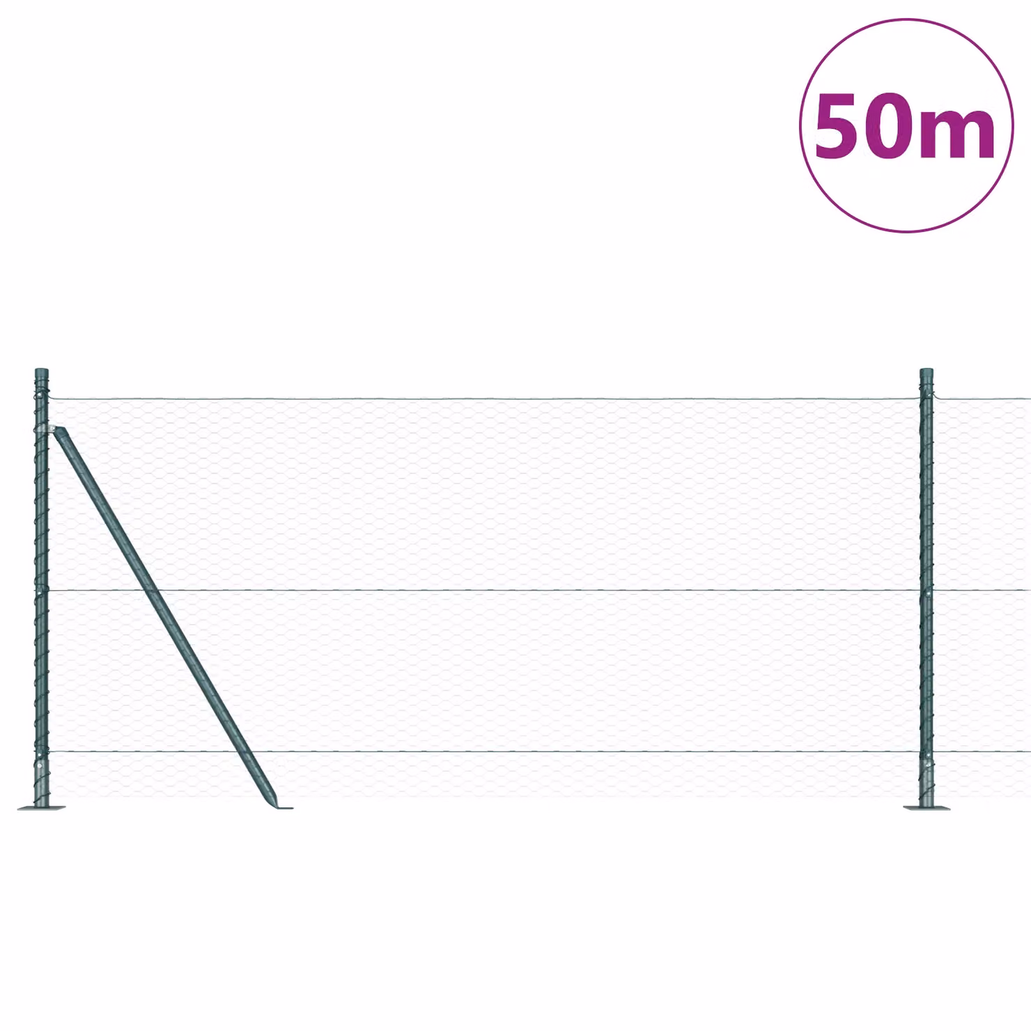 Berkfield Home Green PVC Coated Steel Hexagon Fence, Height: 80 cm, Length: 50 m – 2