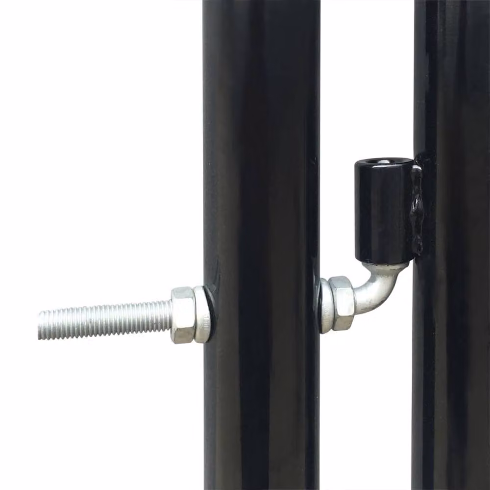 Berkfield Home Black Single Door Steel Swing Fence Gate, W: 100 cm, H: 175 cm – 2