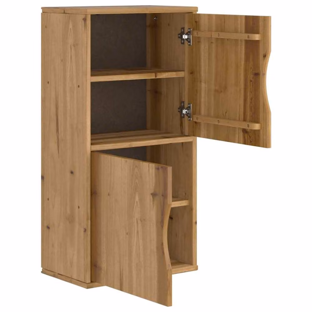 Berkfield Home ODDA Side Cabinet in Brown Solid Pine Wood, W/D/H: 40 x 24 x 79 cm – 3