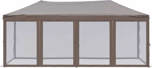 Berkfield Home Sturdy Folding Party Tent with Sidewalls in Beige, W: 6 m, D: 3 m, H: 2.44 m – 1