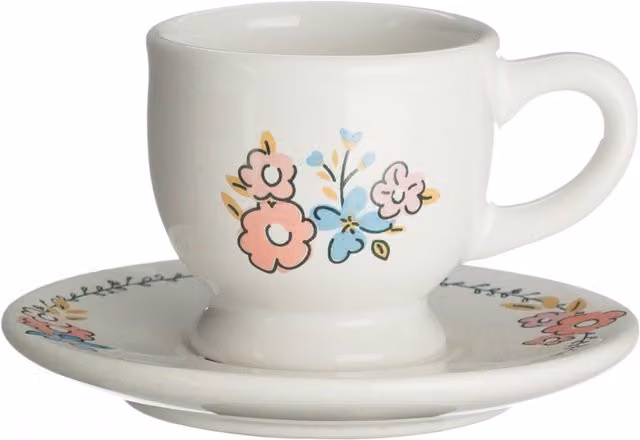 Orsina Floral Design Ceramic Egg Cup in White