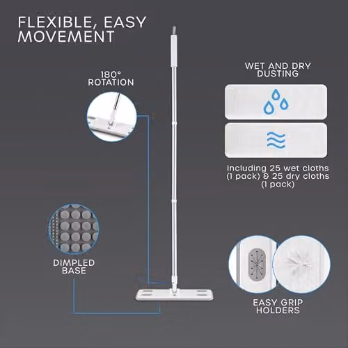 Swan Elevate Electrostatic Mop Floor Cleaner Starter Kit, White – 5