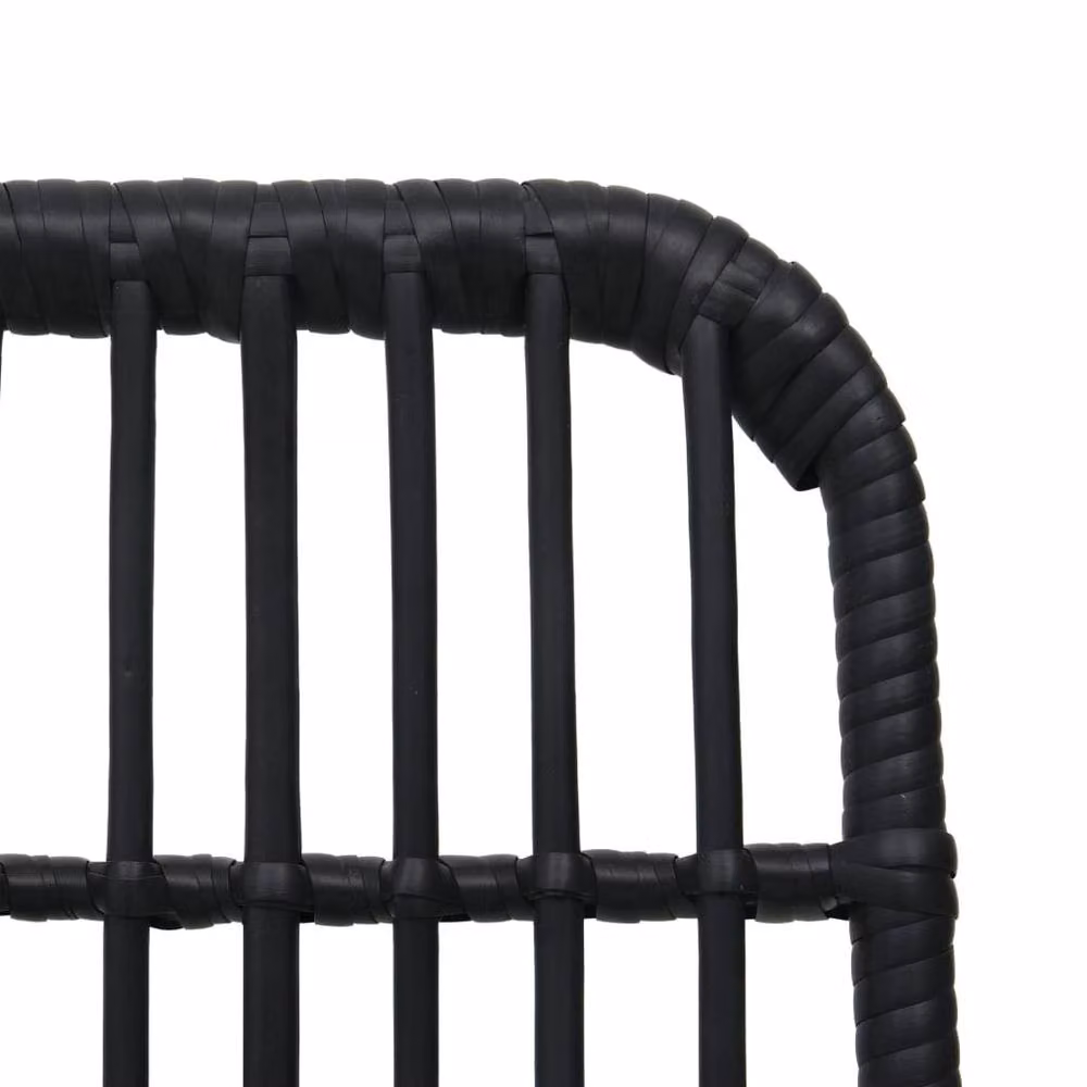 Berkfield Home Set of 2 Black Poly Rattan Garden Chairs with Metal Frame – 4