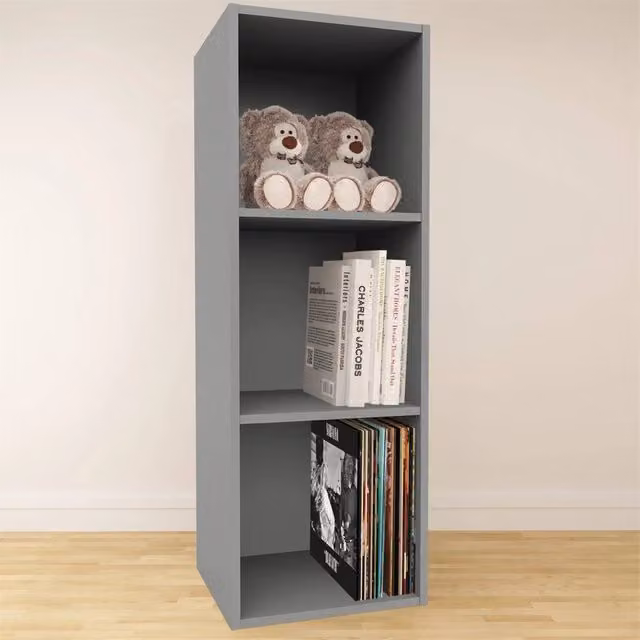 Nordara Grey Vinyl LP Storage Cube Rack for 12 inch Records W/D/H: 76.7 x 35.6 x 35.6 cm
