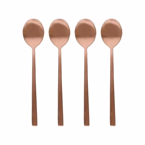Argon Tableware Copper Coated Stainless Steel Teaspoons, Pack of 4 – 1