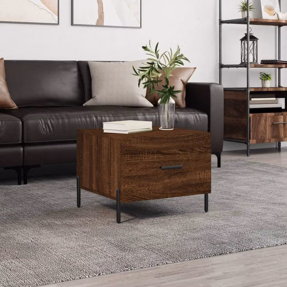 Berkfield Home Brown Oak Coffee Table, W/D/H: 50 x 50 x 40 cm – 2