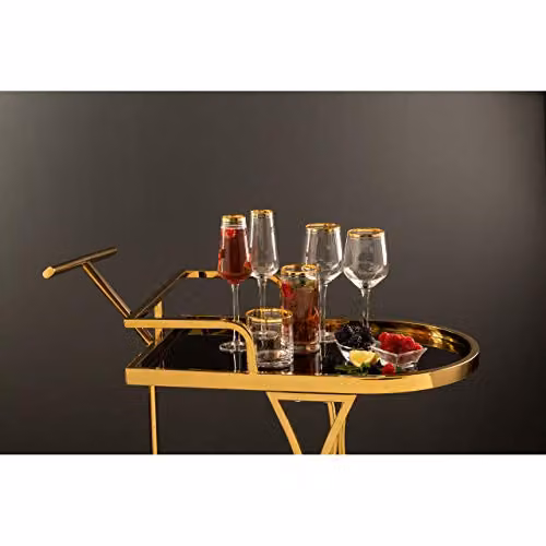 Orsina Set of 4 Striped Glass Champagne Flutes in Gold, Silver or Transparent, H 25 cm – 5