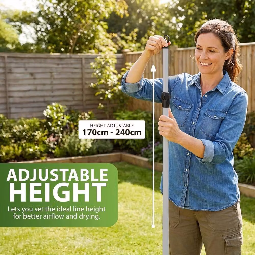 Nestlune Grey 2.4m Telescopic Washing Prop Pole (2 Pack) – 3