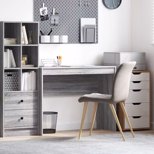 Berkfield Grey Sonoma MDF Computer Desk W/D/H: 100 x 40 x 76 cm – 1