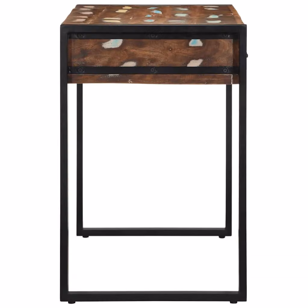 Berkfield Multicolour Reclaimed Solid Wood Writing Desk W/D/H: 100 x 50 x 75 cm – 3
