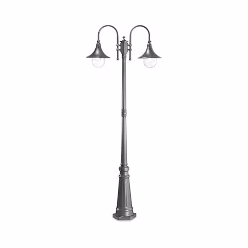 Netlighting Cima Outdoor Garden Lamp Post in Anthracite and Black with 2 Lights, IP43, E27