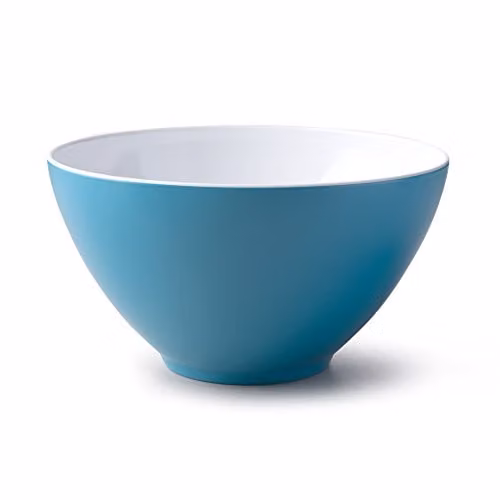 Zeal Melamine Salad Bowl in Turquoise and White, 26 cm