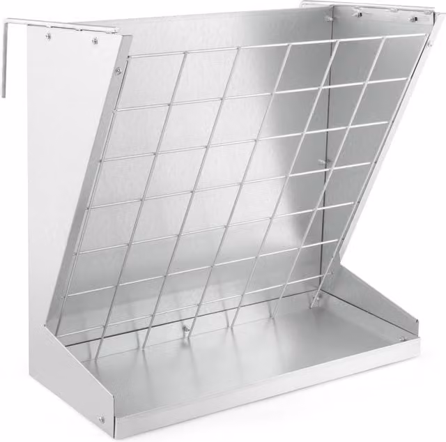 Costway Silver Galvanised Steel Livestock Hay Forage Rack