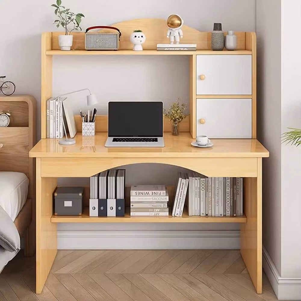 KORVIXA Minimalist Wooden Computer Desk in Brown, W/D/H: 100 x 100 x 100 cm – 2