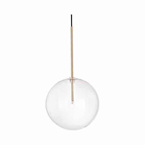 Ideal Lux EQUINOXE Sphere Globe Pendant Ceiling Light in Brass and Transparent Glass, Diameter: 25 cm
