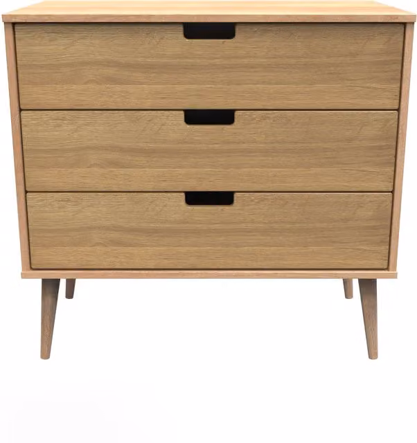 Ready Assembled 2 U Taiwan 3 Drawer Chest in Light Oak