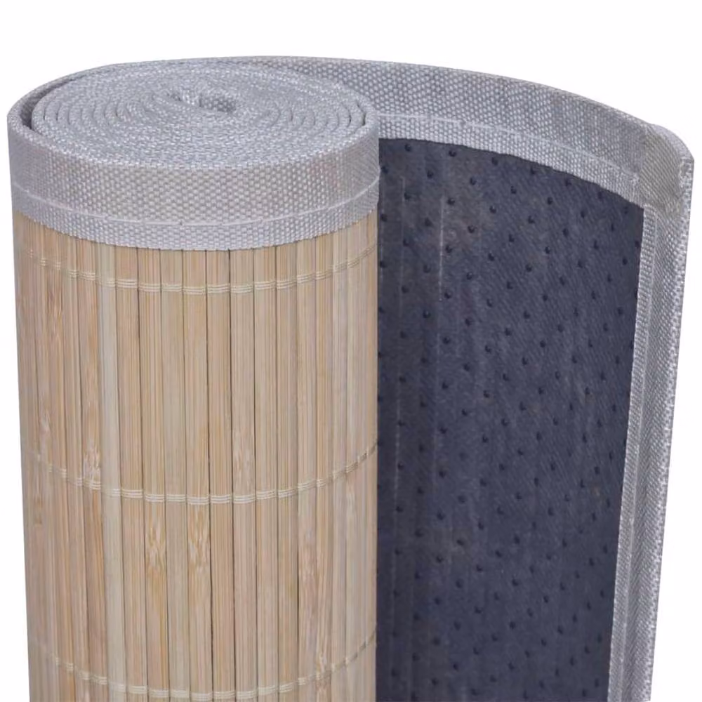 Berkfield Home Set of 4 Rectangular Natural Bamboo Rugs in Beige, W: 120 cm, L: 180 cm – 2