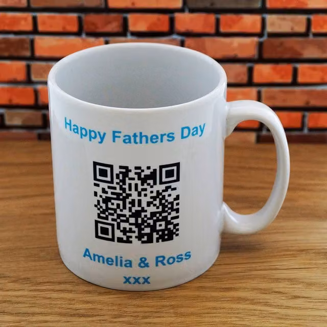 Uniqueful Personalised Secret Message QR Mug for Dad in White