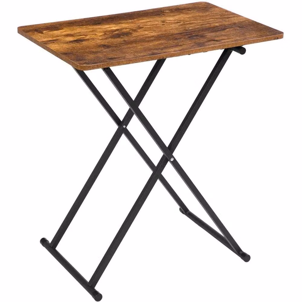 Rafaelo Mobilia FURNOS Industrial Folding Side End Sofa Laptop Table in Brown – 4