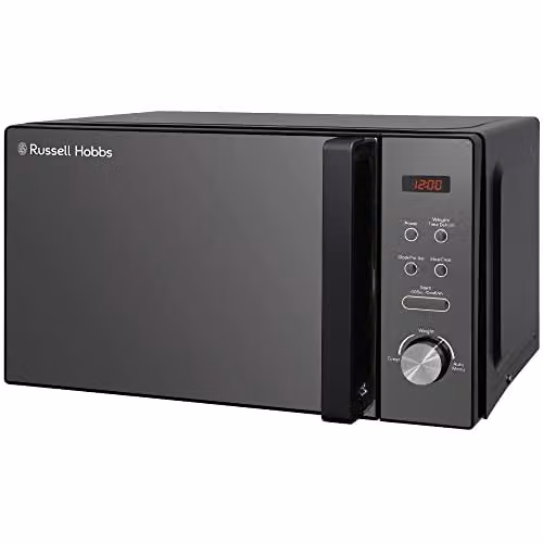 Russell Hobbs Black Digital Solo Microwave 20 Litre 800W with Timer, Automatic Programs and Child Lock – 1