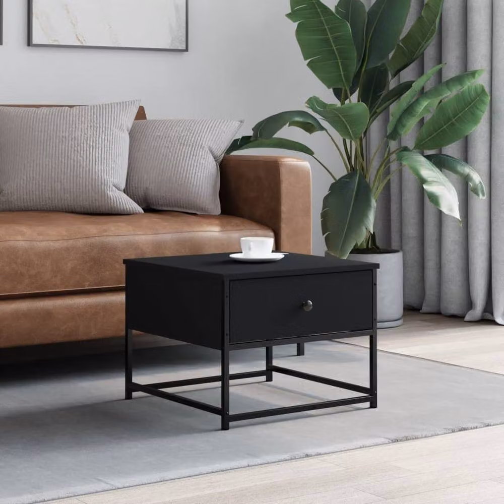 Berkfield Home Modern Square Coffee Table in Black, W/D/H: 51 x 51 x 40 cm – 2