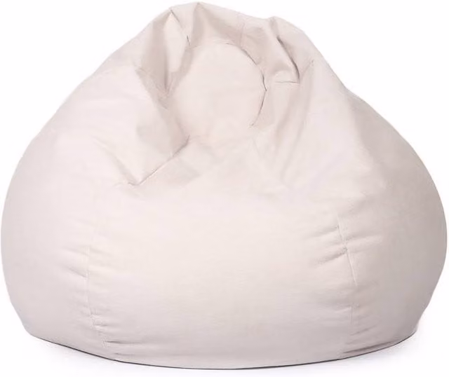 Kaikoo XL Areya Chenille Drum Bean Bag in Beige