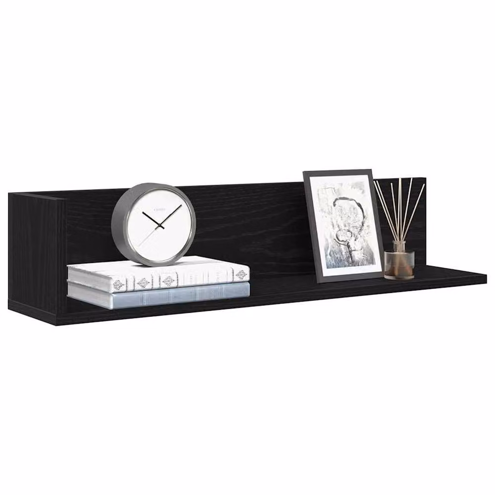 Berkfield Home Wall Mounted Shelves, 2 Pack, Black, W: 75 cm, D: 16.5 cm, H: 16.5 cm – 2