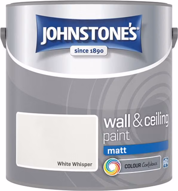 Johnstone's White Matt Water Based Dispersion Emulsion Paint, 2.5l – 1