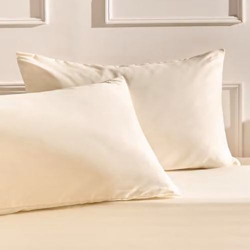 OHS 2 Pack Soft Microfibre Housewife Pillowcases with Envelope Closure, Beige