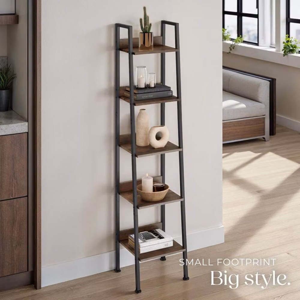 tectake Folkestone Industrial Shelving Unit in Brown and Black – 7
