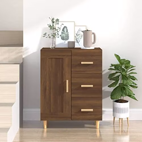 vidaXL Classic Sideboard in Brown Oak, W/D/H: 69.5 x 34 x 90 cm – 2