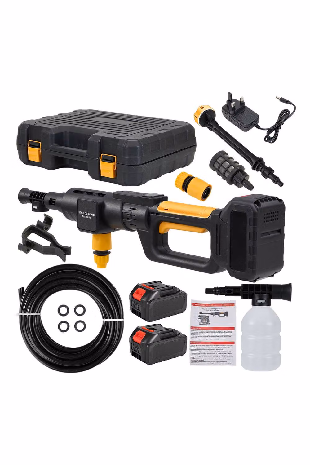 Living and Home 21V Cordless Handheld Pressure Washer Cleaner with 2 Batteries in Black – 2